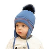 Winterset Jungen: Mütze und Schlauchschal mit Bommel Blau Burgund
