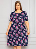 Schwangerschaftshemd Folklor Plus Size - Marineblau