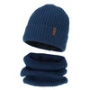 Winterset Jungen: Mütze und Schlauchschal, blau, mit Merinowolle, Colton