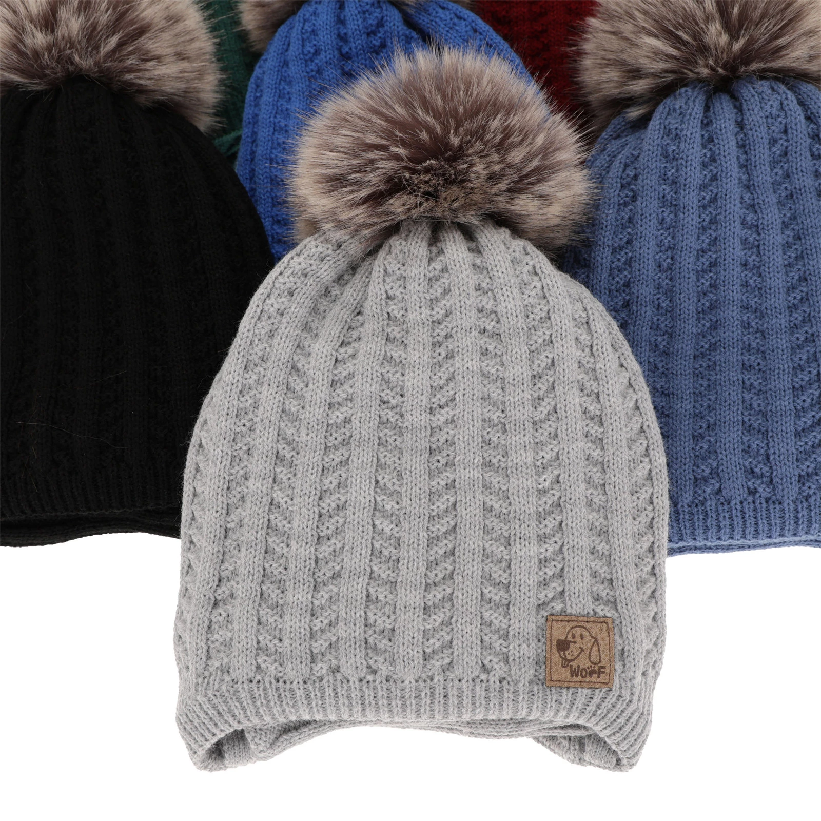 Winterset für Jungen: Mütze und Schlauchschal mit Bommel in Beige Endo