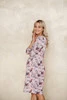 Grow with me Umstands- und Stillkleid, 7/8-Ärmel, schmutzigrosa mit Blumen