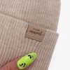 Herbst und Frühlingsset Mädchen: Mütze und Schlauchschal, cremeweiß, 100% Merinowolle, Magenta