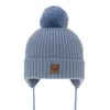 Wintermütze Jungen 100% extrafeine Merinowolle, gefüttert mit Wollfleece Light blue Tofik