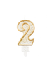 Świeczka B&C cyferka "2" - Gold glitter