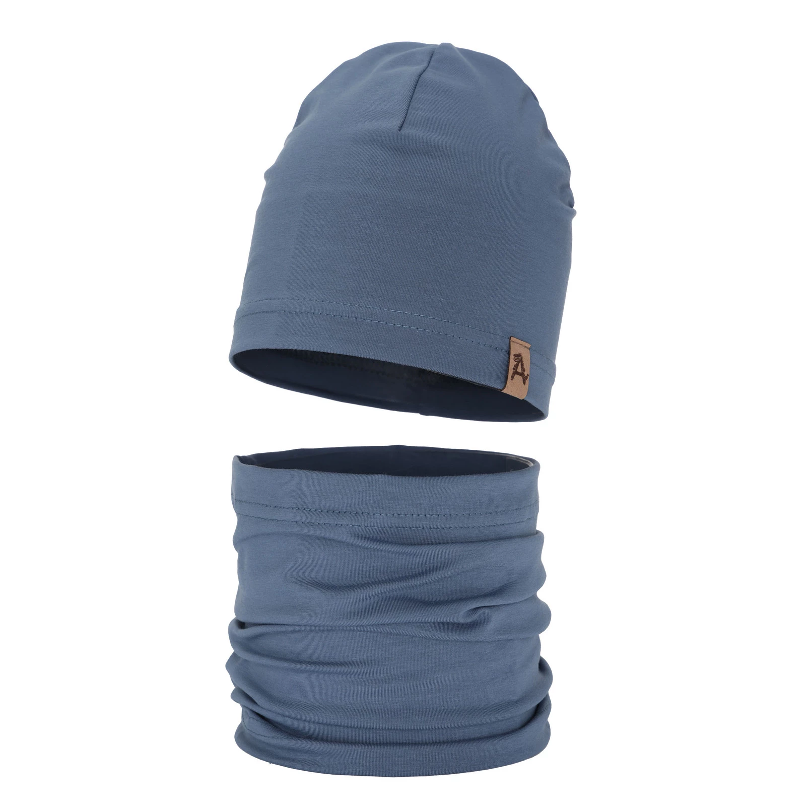 Herbst und Frühlingsset Jungen: Mütze und Schlauchschal Blau Griffin