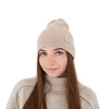 Damenmütze Frühling- Winter Beige 100% extrafeine Merinowolle Sophie
