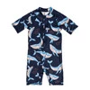  Marineblauer Wal-Badeanzug UPF50+