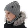 Winterset für Jungen: Mütze und Schlauchschal  in Grau Baster