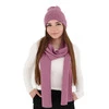 Damen-Set Frühling - Winter: Mütze und Schal Rosa 100% extrafeine Merinowolle Melpomena