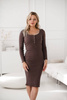 Tummy Cappuccino Umstands- und Stillkleid aus Rippstrick