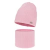 Herbst und Frühlingsset Mädchen: Mütze und Schlauchschal 100% extrafeine Merinowolle Rosa Itra