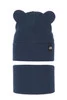 Herbst und Frühlingsset Jungen: Mütze und Schlauchschal, mit Baumwolle, Navy Blau Grajan