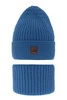 Winterset für Jungen: Mütze und Schlauchschal in Blau Basilio