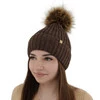 Wintermütze Damen mit Bommel Grau Savona