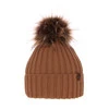 Wintermütze Damen aus Merinowolle in der Farbe camel Texa