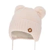Wintermütze für Mädchen, rosa, wiązana, mit Merinowolle, Mesyna