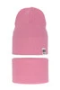 Herbst und Frühlingsset Mädchen: Mütze und Schlauchschal, mit Baumwolle, Rosa Farinka