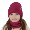 Winterset Mädchen: Mütze und Schlauchschal 100% extrafeine Merinowolle Amaranth Nelita