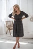 Lovely Dress Midi-Umstands-Stillkleid mit 3/4-Punktärmeln auf Schwarz
