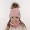 Winterset Mädchen: Mütze und Schlauchschal mit Bommel Rosa Pretoria