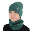 Herbst und Frühlingsset Jungen: Mütze und Schlauchschal, mit Baumwolle, Navy Blau Timothe