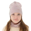 Herbst und Frühlingsset Mädchen baumwolle: Mütze und Schlauchschal Rosa Florena