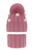 Winterset Mädchen: Mütze und Schlauchschal mit Bommel Rosa Hekate