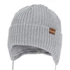 Wintermütze Jungen, mit Merinowolle, grau, Puser