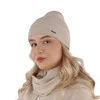 Damen-Set Frühling - Winter: Mütze und Schal Grau 100% extrafeine Merinowolle Melpomena