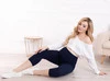 Schwangerschafts-Leggings Lange Gamaschen Panel Dunkelbraun