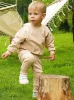 Familien-Kinder-Trainingsanzug-Set – Beige