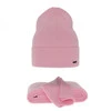 Damen-Set Frühling - Winter: Mütze und Schal Rosa 100% extrafeine Merinowolle Melpomena