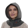Balaclava für Damen Winter, grau, mit Wolle, Elizabeth