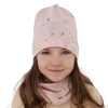 Herbst und Frühlingsset Mädchen baumwolle: Mütze und Schlauchschal Rosa Fiora