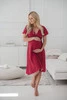  Rotes Umstands- und Stillkleid von Milk Shake mit Punkten und kurzen Ärmeln
