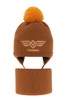 Winterset Jungen: Mütze und Schlauchschal mit Bommel Braun Wings