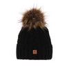 Wintermütze Damen mit Bommel Schwarz Euforia