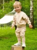 Familien-Kinder-Trainingsanzug-Set – Beige