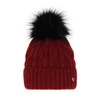 Wintermütze Damen mit Bommel Burgunder Laona