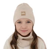 Herbst und Frühlingsset Mädchen: Mütze und Schlauchschal, mit Baumwolle, Beige Furora