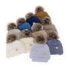 Winter-Set für Jungen: Mütze und Schal mit Bommel in Beige Norberto