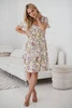 Lovely Dress Umstands- und Stillkleid, kurze Ärmel, cremefarben mit Blumen