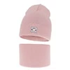 Herbst und Frühlingsset Mädchen: Mütze und Schlauchschal, mit Baumwolle, Rosa Mersila