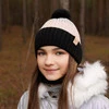 Winterset Mädchen: Mütze und Schlauchschal mit Bommel Schwarz Indiana
