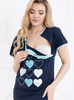 Umstandsshirt Herz Blau