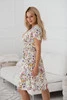 Lovely Dress Umstands- und Stillkleid, kurze Ärmel, cremefarben mit Blumen