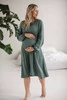 Lovely Dress Midi Umstands- und Stillkleid mit langen Ärmeln, Mint