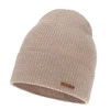 Herbst und Wintermütze Damen, beige, 100% Merinowolle, Flerra