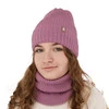 Winterset für Mädchen: Mütze und Schlauchschal aus Merinowolle in Violett Peggy