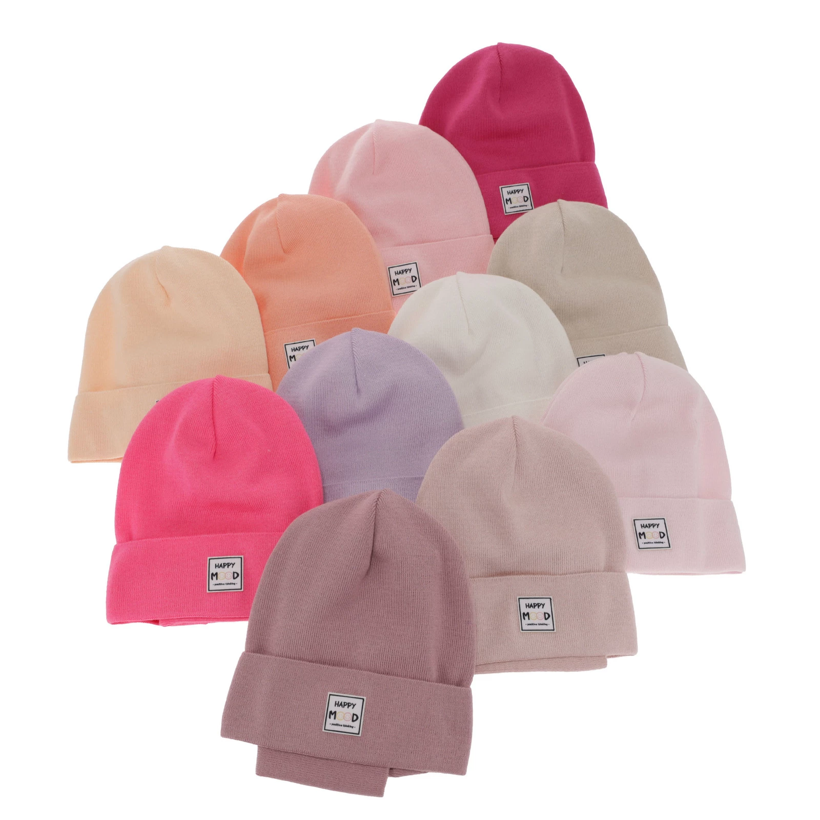 Herbst und Frühlingsset Mädchen: Mütze und Schlauchschal, mit Baumwolle, Rosa Mersila